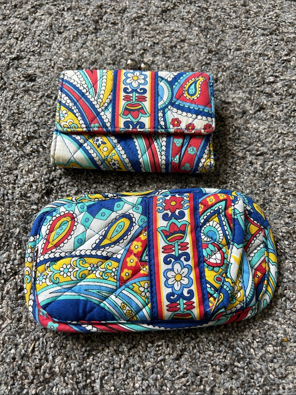 Vera Bradley Paisley Quilted Eyeglass Holder and Wallet/Coin Purse